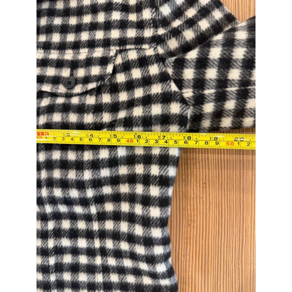 Talbots Black White Buffalo Plaid Gingham Preppy Career Wool Blend Jacket 6 - Picture 5 of 6